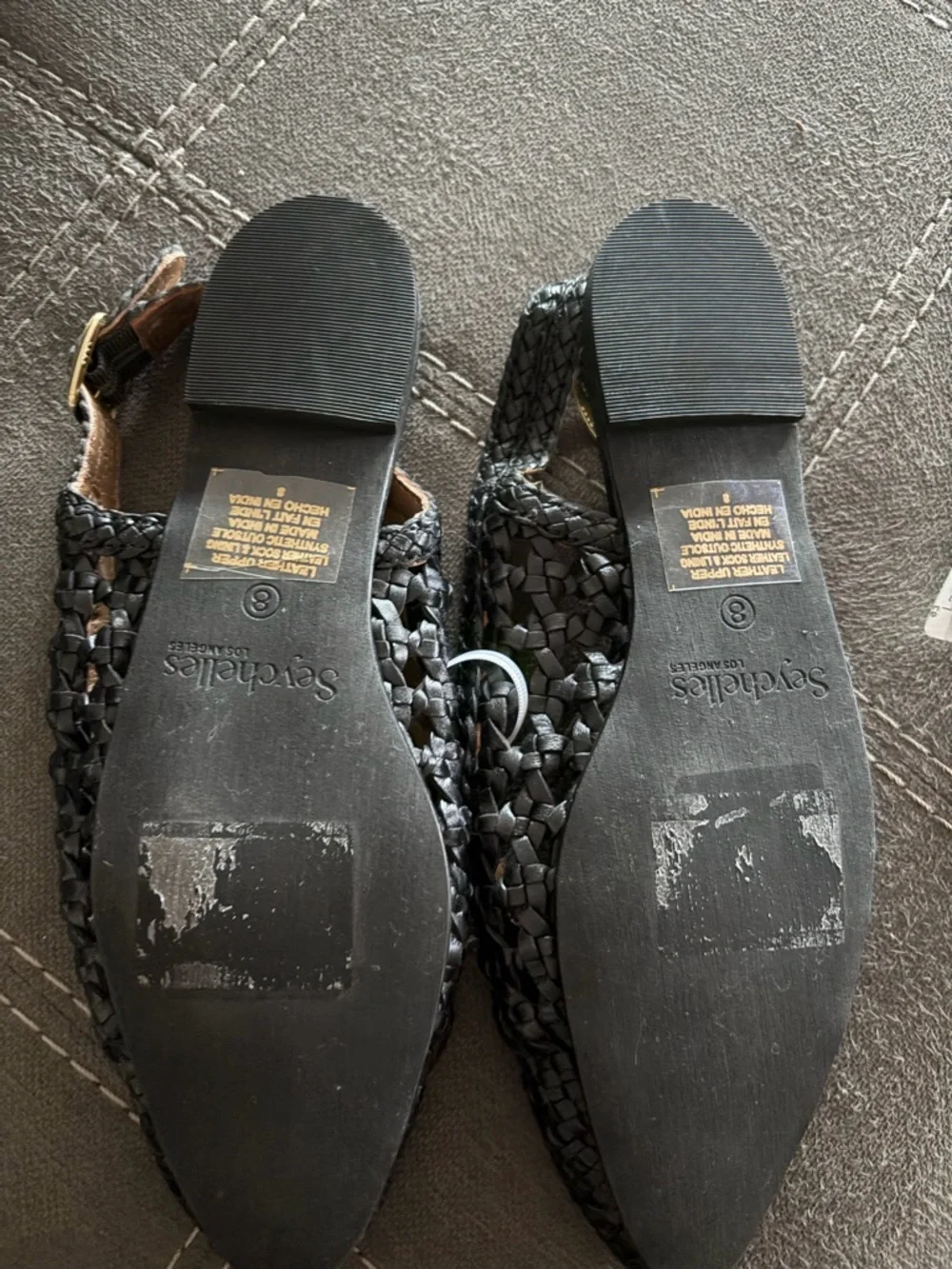 Seychelles Black Braided Slingback Pointed- Toe Flat